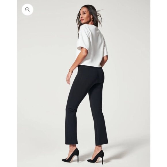 SPANX Kick Flare the Perfect Pants High-Rise Black Ponte Shaping Pull-On Small - Picture 2 of 14